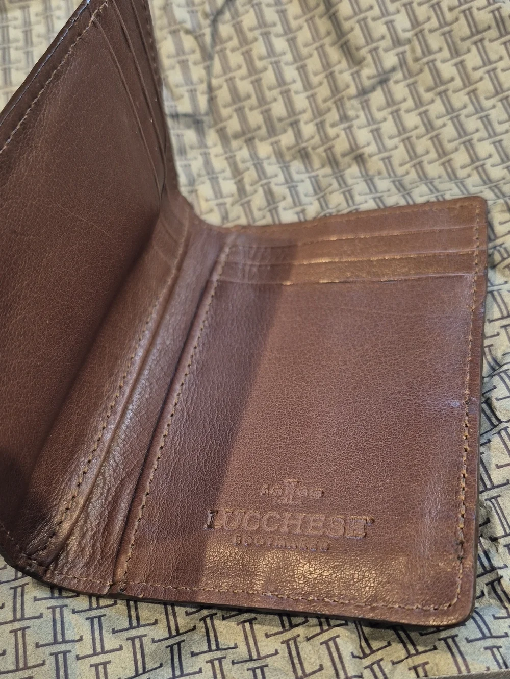 LUCCHESE Bootmaker Crocodile Leather Bifold Wallet Brand New